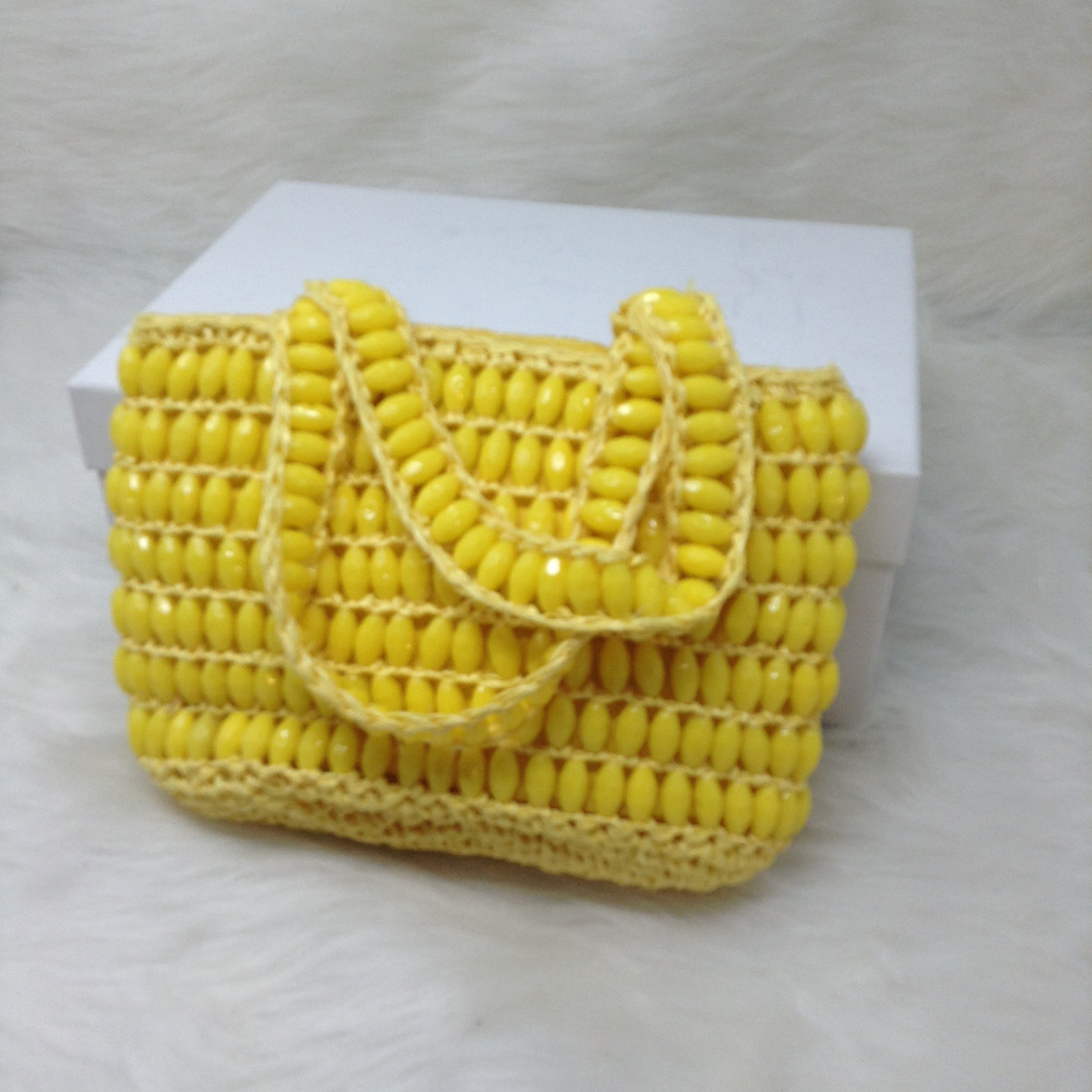 Yellow Beaded Handbag